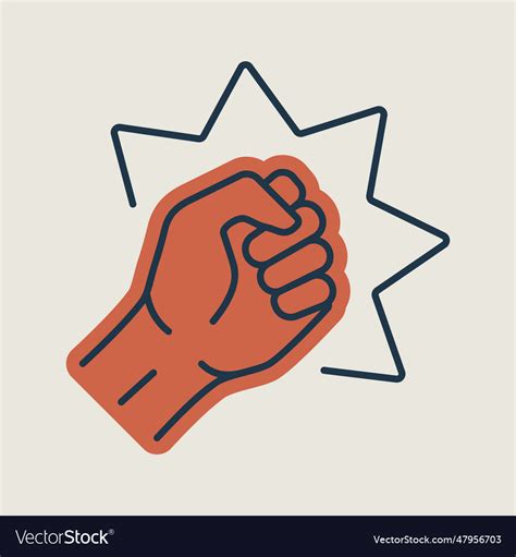 punch raised up clenched fist icon royalty free vector image