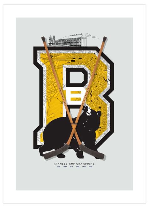 Boston Bruins Inspired Hockey Art Poster Special Edition From Manmade Art