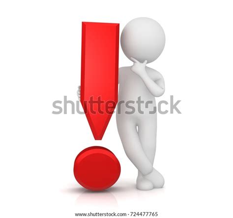 Exclamation Mark Exclamation Point Red 3d Stock Illustration 724477765