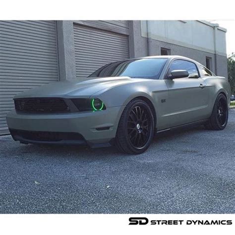 Ford Mustang Wrapped In Avery Sw Satin Khaki Green Vinyl