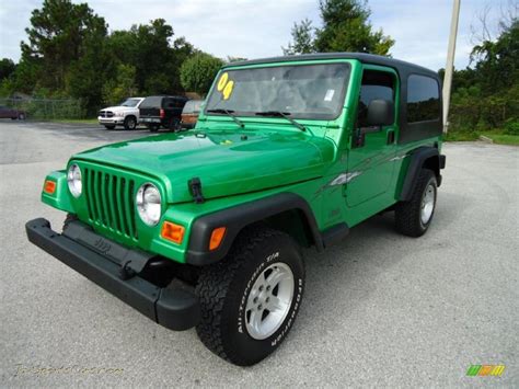 jeep wrangler sport   electric lime green pearl