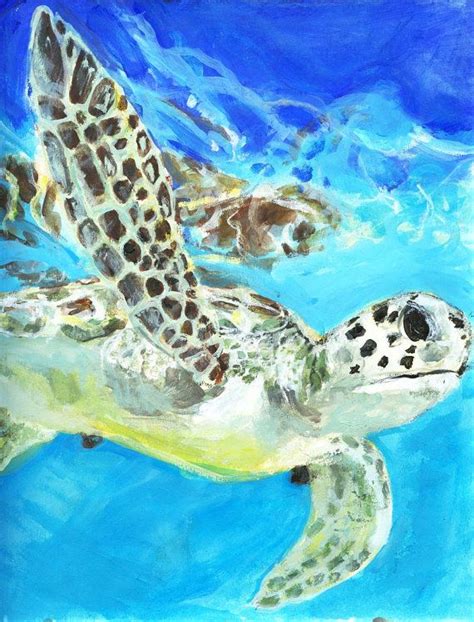 Items Similar To Sea Turtle 5 X 7 Art Print From Original Painting On