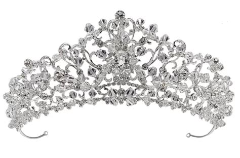 Ornate Crystal And Rhinestone Wedding Tiara In Silver Or Gold