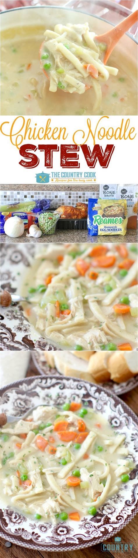 In a large pot over medium heat, melt butter. Thick & Creamy Chicken Noodle Stew