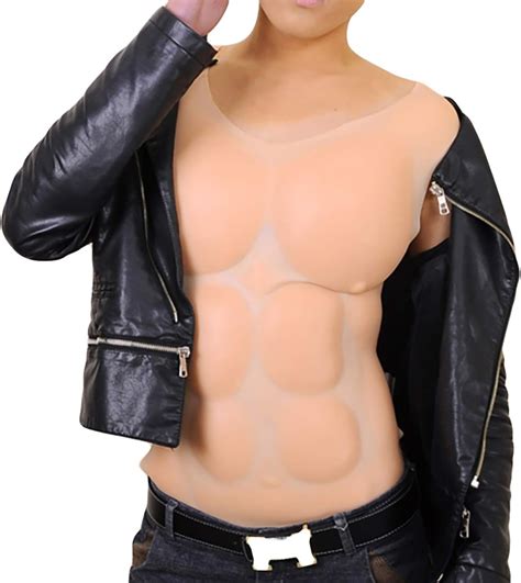 Silicone Half Length Fake Muscle Suit Easy To Wear Chest Muscle Vest