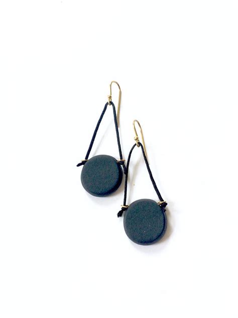 Basic Black Dangle Earrings By Syra Gomez Ceramic Earrings Artful Home