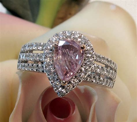 Rare Natural Fancy Intense Purplish Pink Diamond Engagement Ring