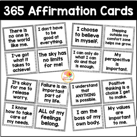 365 Positive Affirmations Cards For Kids Mirror Notes Affirmation