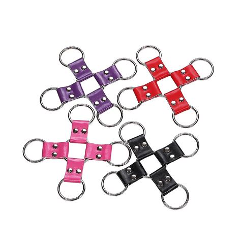 Bdsm Cross Buckle Tied Shackles Sex Toys Leather Sex Products Handcuffs O Ring Steel Handcuffs