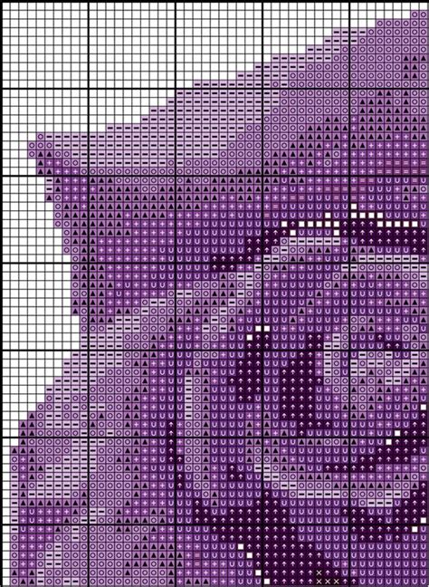 Purple Rose Cross Stitch Pattern Pdf Pattern Digital Download Etsy