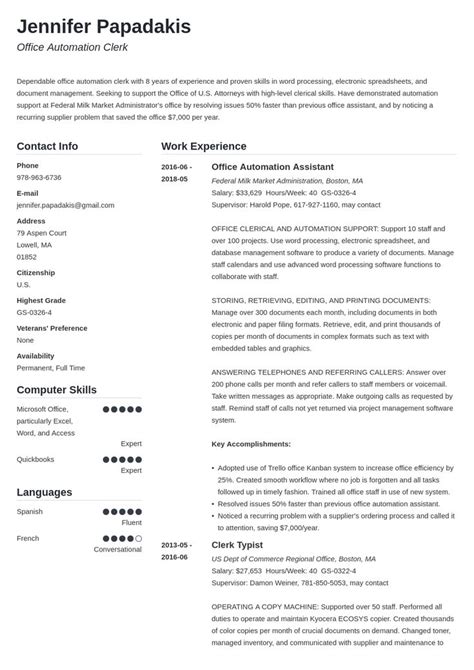 Check spelling or type a new query. federal resume example template simple in 2020 | Federal ...