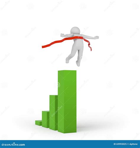 3d Person Crossing The Finishing Line Stock Illustration