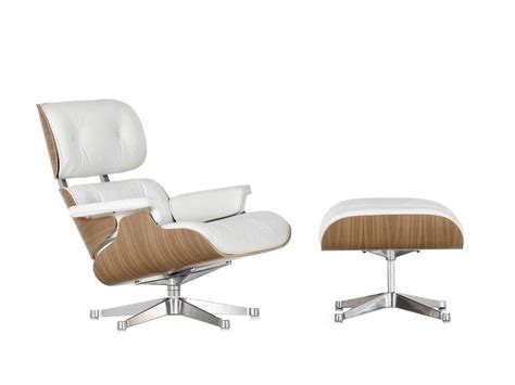 Buy The Vitra Eames Lounge Chair And Ottoman White Pigmented Walnut In