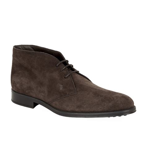 tod s suede chukka boots in brown for men save 14 lyst