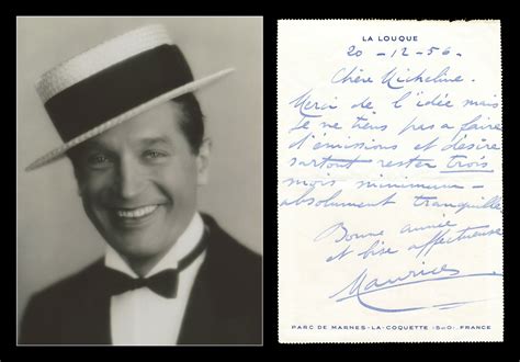 Maurice Chevalier 1888 1972 Autograph Letter Signed Photo 1956
