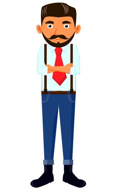 Man In Suspenders Silhouette Illustrations Royalty Free Vector