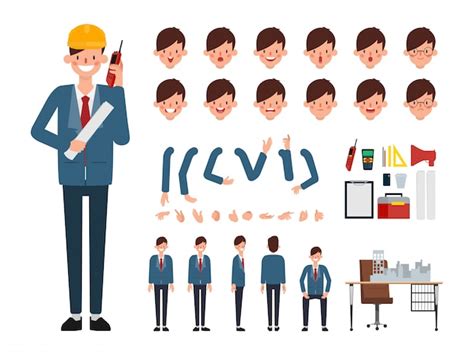 Premium Vector Engineer Character Ready For Animated
