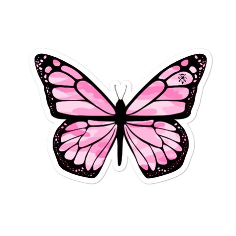 Pink Camo Butterfly Sticker Sophie Swaney