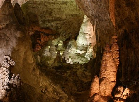 Carlsbad Caverns Rock Formations Stone Column Stalactites And
