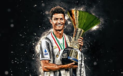 Download Wallpapers Cristiano Ronaldo With Cup 4k Juventus 2020