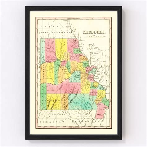 Vintage Map Of Missouri 1831 By Teds Vintage Art