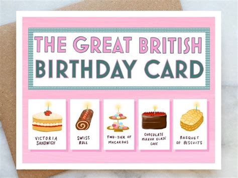 The Great British Birthday Card Baking Birthday Card Birthday Etsy