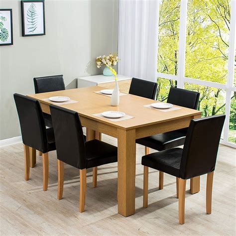 Relax in style with dining. 7-Piece Dining Room Set 6-Seater Dining Table with 6 ...