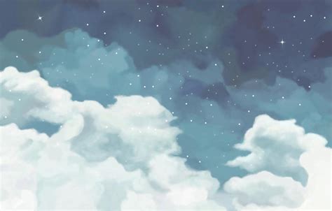 Fantastic Starry Sky Wallpaper Removable Clouds Wall Mural For Etsy