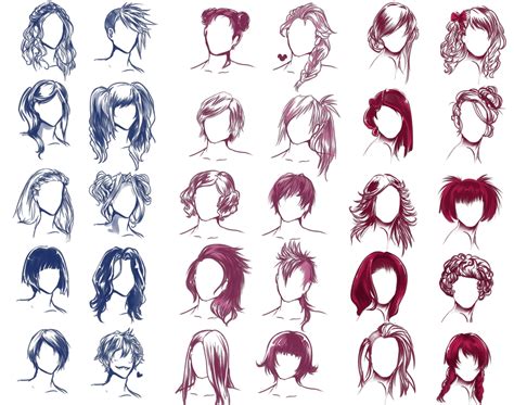 I Really Wanted To Draw Some Hair Styles Cartoon Style Drawing