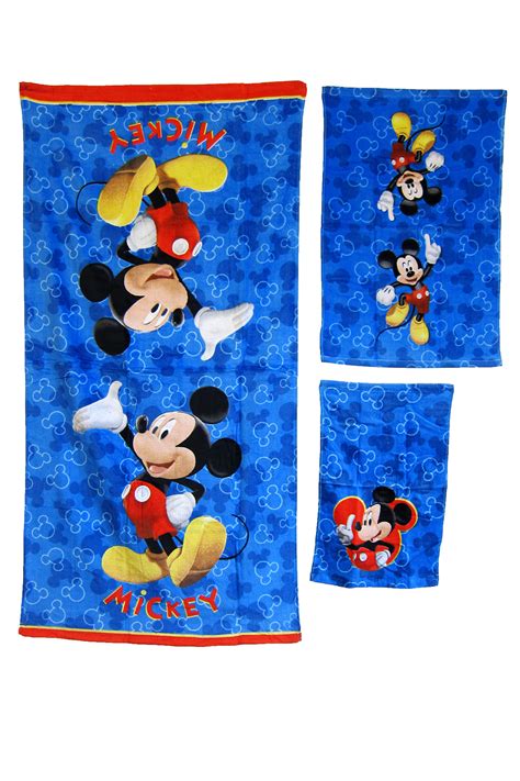 Disney Mickey Mouse Clubhouse 3 Piece Bath Towel Set 889459060083 Ebay