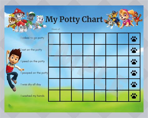 Paw Patrol Potty Training Chart Printable Printable Templates