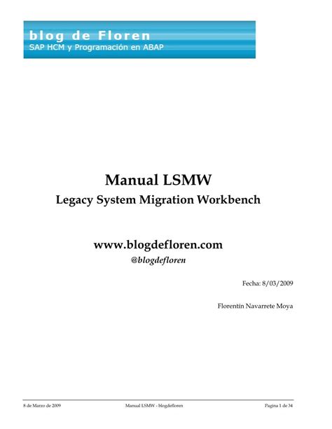 PDF de programación Manual LSMW Legacy System Migration Workbench