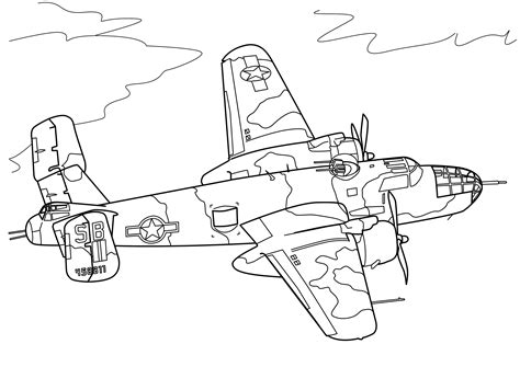 Messerschmitt bf 110 heavy fighter aircraft coloring page. War Plane coloring pages to download and print for free