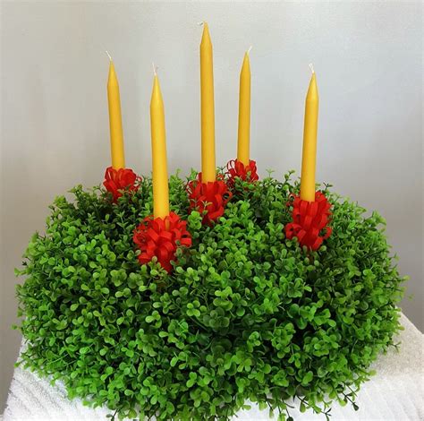 Large Advent Wreath Kit With Moravian Beeswax Candles Scw600k 50