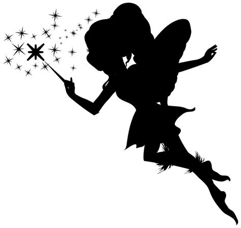 Fairy With Wand Silhouette Png Clip Art Image Fairy Silhouette