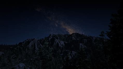 Starry Mountain Night 1920 × 1080 Hd Wallpapers