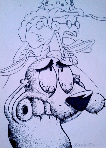 Courage The Cowardly Dog Drawing Thinking That Kitty Is Just Courage S