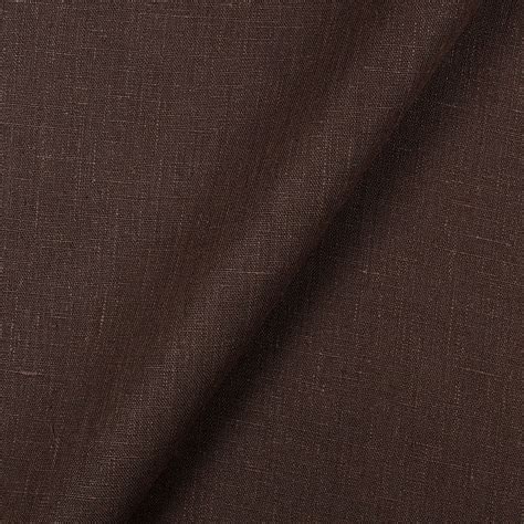 Fabric Il090 100 Linen Fabric Chocolate Softened