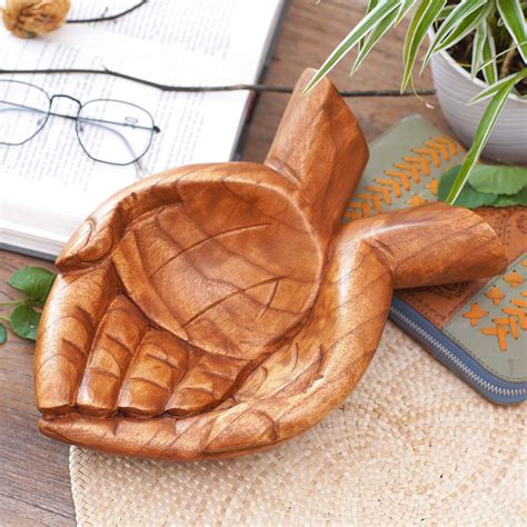 Unicef Market Suar Wood Hand Catchall Crafted In Indonesia Giving Alms