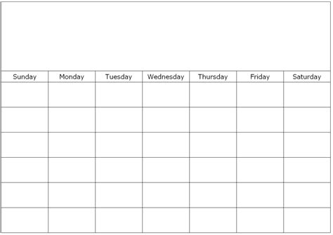 Blank Calendar Page Monday To Friday Calendar Template Printable