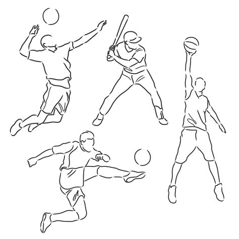 Sports Athletes Sketch Collection 1343923 Vector Art At Vecteezy