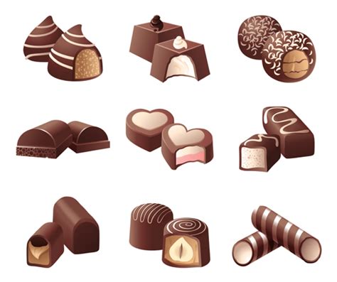 Chocolate Sweets Icons Vector Set Free Download