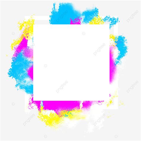 Color Splash Border White Transparent Dynamic Colorful Modern Styles