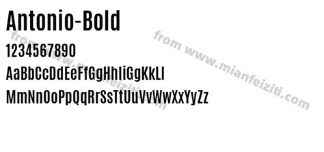 Antonio Bold字体免费下载 Antonio BoldBold在线预览和转换生成器 免费字体网
