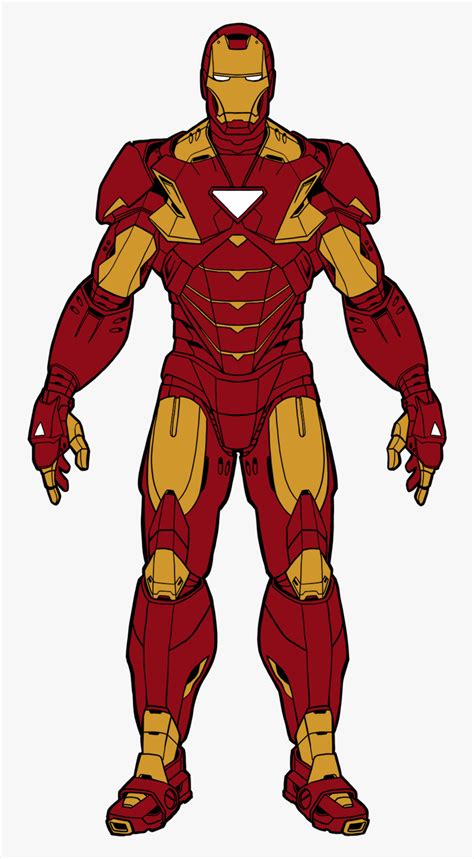 Iron Man Cartoon Drawing Color Iron Man Body Drawing Hd Png Download