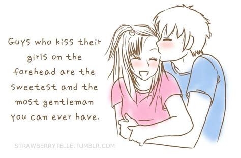 A forehead kiss is a social kissing gesture to indicate friendship and/or to denote comforting someone. Forehead kiss | Anime Amino