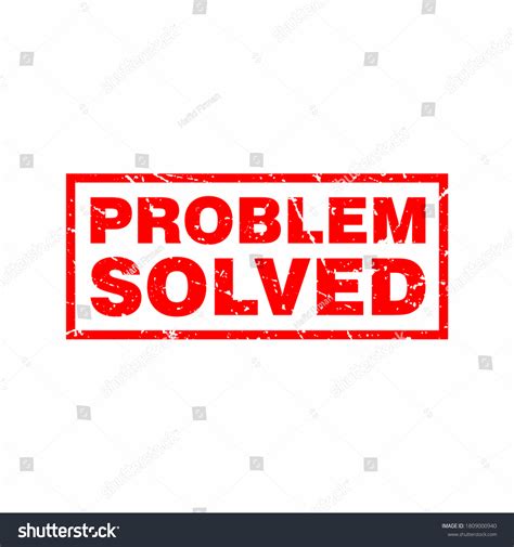 Abstract Red Grungy Problem Solved Rubber Stock Vector Royalty Free