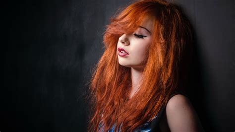 Wallpaper Face Women Redhead Model Nose Rings