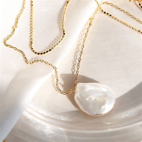 Large Baroque Pearl Necklace Large Baroque Pearl Pendant Etsy
