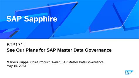 Sap Master Data Governance Roadmap Session At Sap Sapphire Sap Blogs